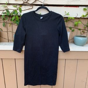 Black Ribbed T-Shirt Dress